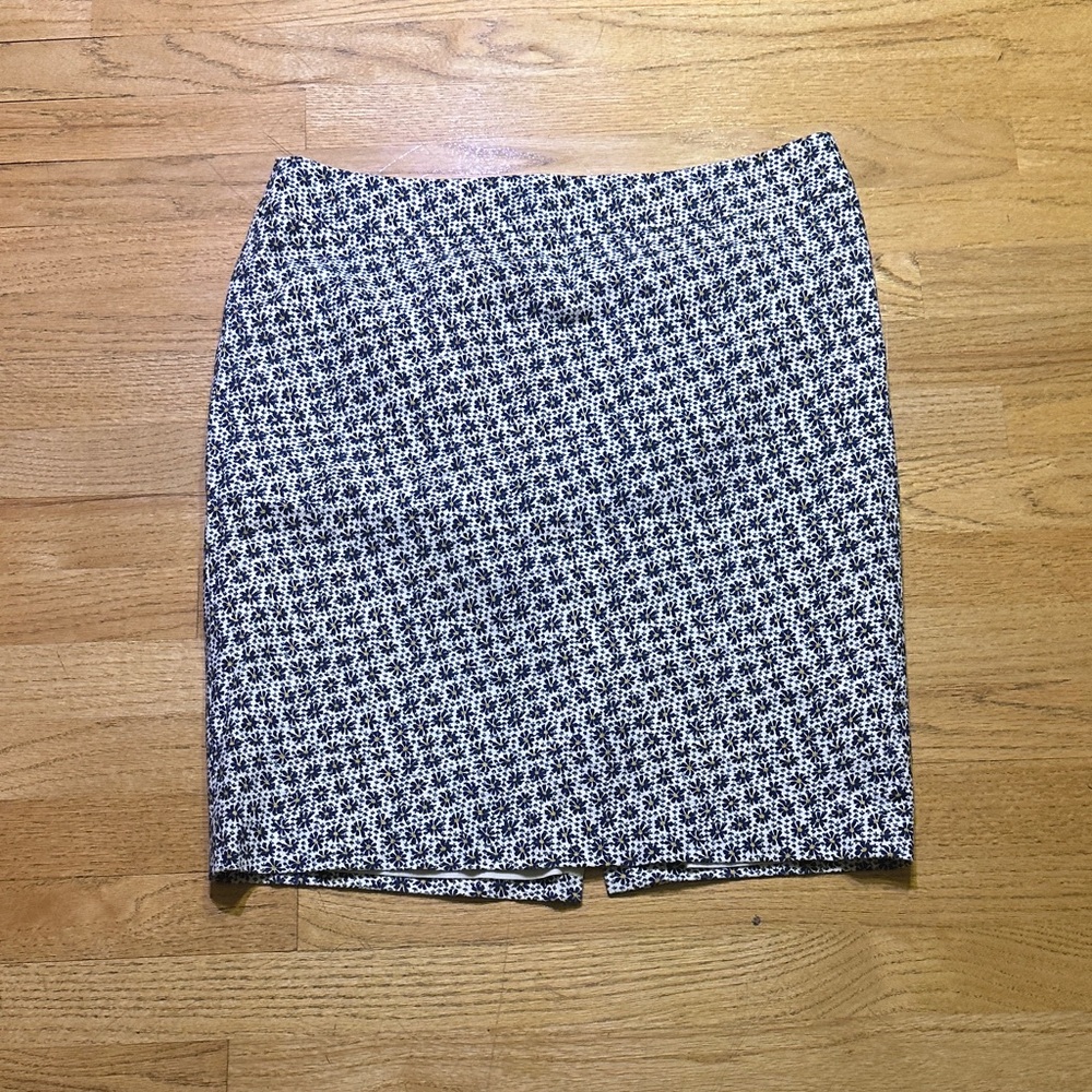 Ann Taylor Blue and White Mini Skirt
